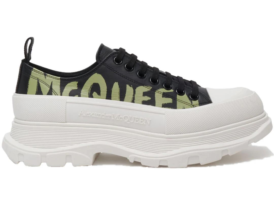 Alexander McQueen Alexander McQueen Tread Slick Low Lace Up Graffiti Black Khaki