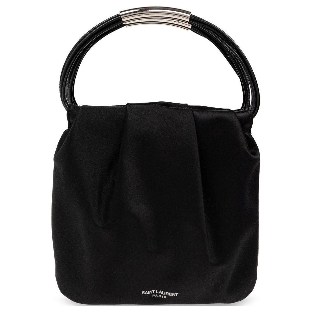 Saint Laurent Saint Laurent Fabric With Leather Handbag Mini Women's Black