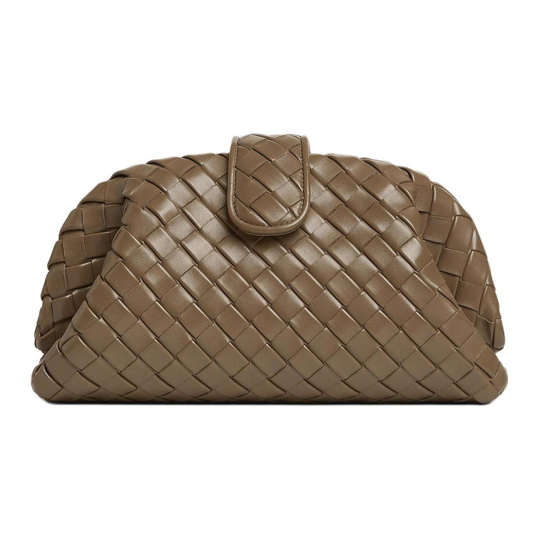 Bottega Veneta Bottega Veneta Sheepskin Clutch Bag Over The Shoulder Women's Pinecone Brown