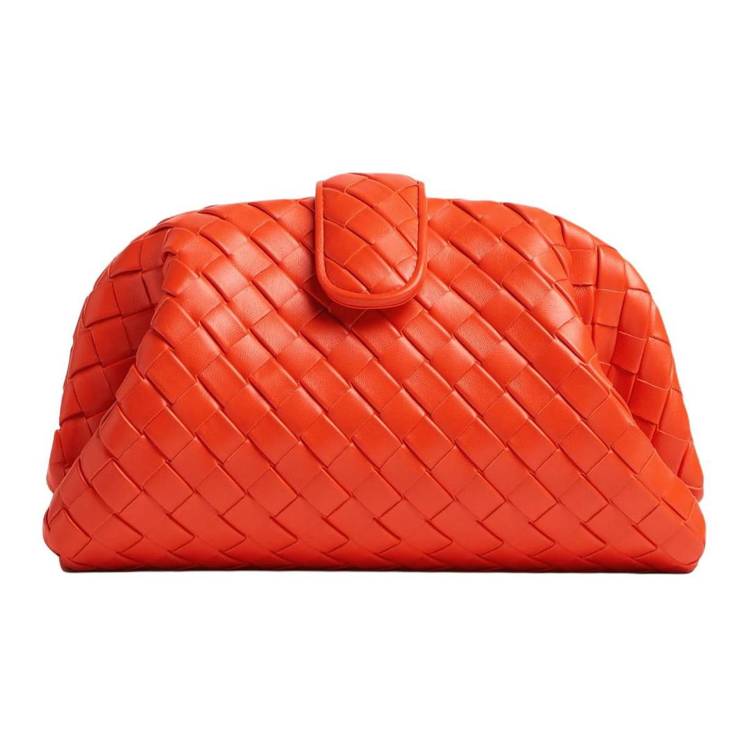 Bottega Veneta Bottega Veneta Calfskin Portable One Shoulder Clutch Regular Women's Orange