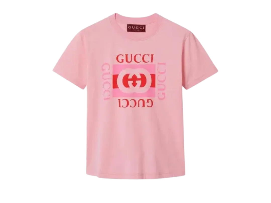 Gucci Gucci Logo Print Pink T-Shirt Pink (SS24)