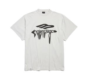 Buy Balenciaga 3B Liquefied T-Shirt Oversized White And Black at Sasom – Authentic and Ready to Ship