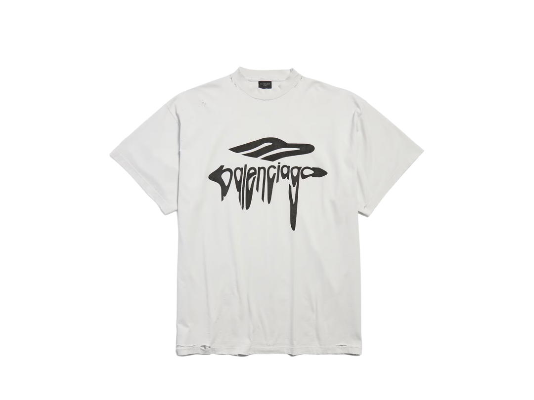 Balenciaga Balenciaga 3B Liquefied T-Shirt Oversized White And Black