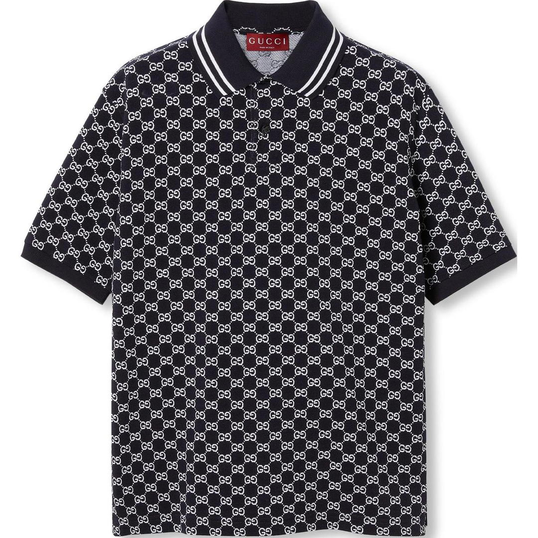 Gucci Gucci All Over Monogrammed Collared Polo Shirt