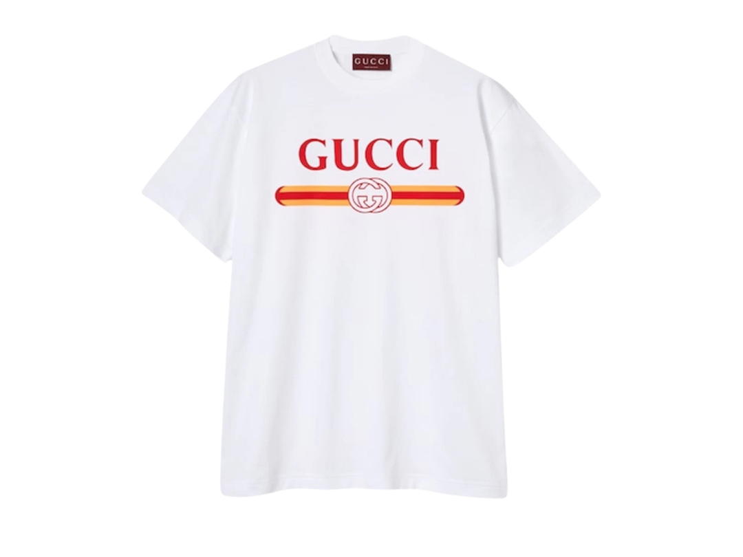 Gucci Gucci Printed Cotton Jersey T-shirt White