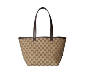 Buy Gucci Canvas With Leather Trim Canvas Bag Tote Bag Shopping Bag Handbag Small Size Women's Beige & Ebony at Sasom – Authentic and Ready to Ship