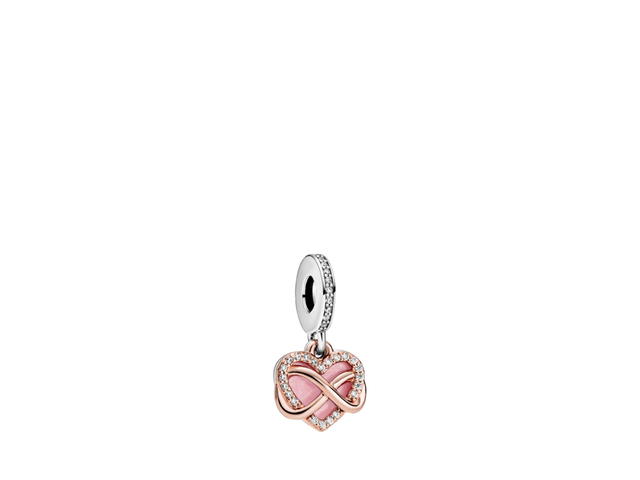 Pandora Pandora Sparkling Infinity Heart Dangle Charm Pink - view 1