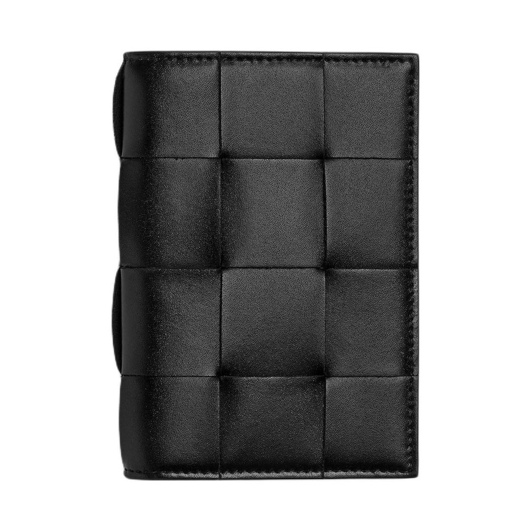 Bottega Veneta Bottega Veneta Calfskin Passport Holder Men's Black & Parrot Green