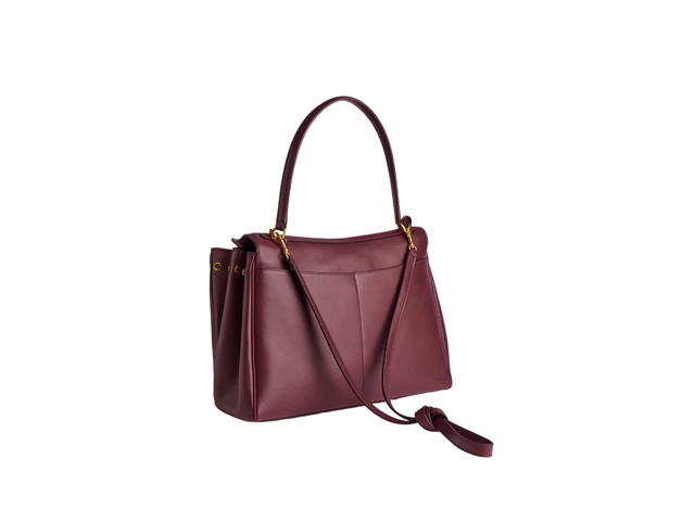 Balenciaga Balenciaga Rodeo Medium Handbag In Dark Burgundy Smooth Calfskin Aged-Gold Hardware - view 3