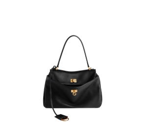 Buy Balenciaga Rodeo Small Handbag In Black Smooth Calfskin Aged-Gold Hardware at Sasom – Authentic and Ready to Ship