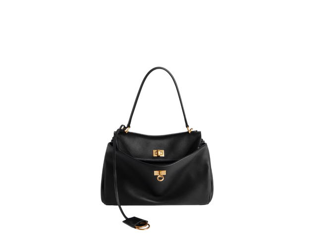 Balenciaga Balenciaga Rodeo Small Handbag In Black Smooth Calfskin Aged-Gold Hardware - view 1