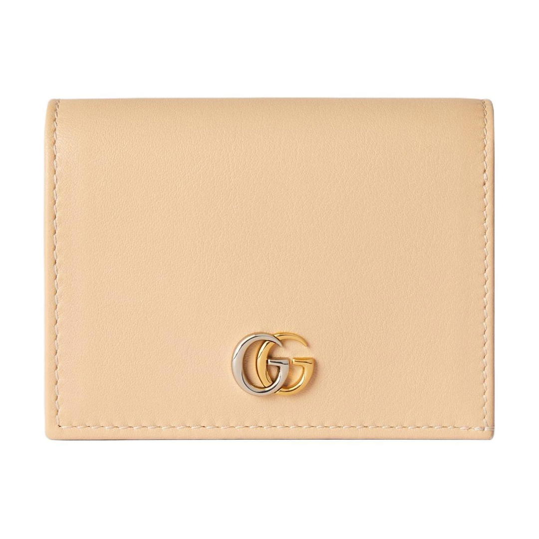 Gucci Gucci GG Marmont Leather Card Holder Women's Light Beige