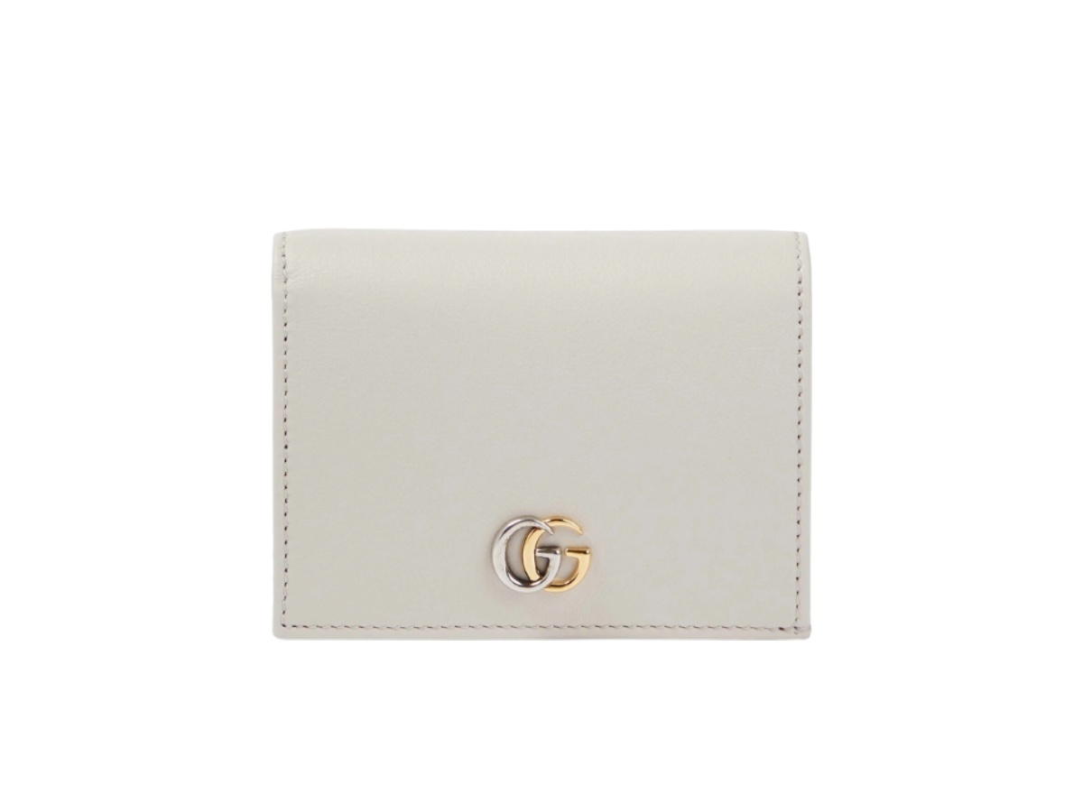 Gucci Gucci GG Marmont Card Case Wallet Light Gray Leather