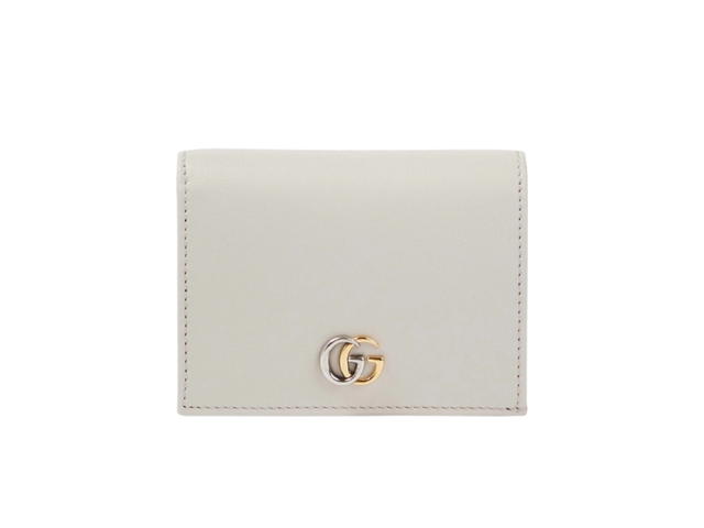 Gucci Gucci GG Marmont Card Case Wallet Light Gray Leather - view 1