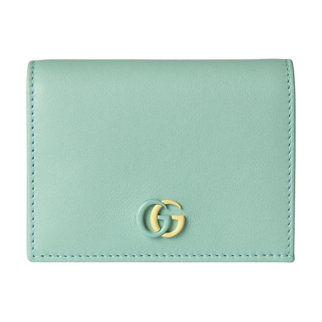 Gucci Gucci GG Marmont Leather Card Holder Women's Light Green & Light Yellow