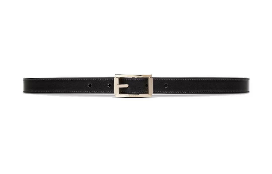 Gucci Gucci Reversible Thin Belt With Rectangular Buckle
