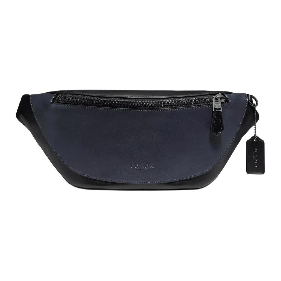 Coach Coach Warren Leather One Shoulder Crossbody Fanny Pack Men's Gray Copper Mix Black