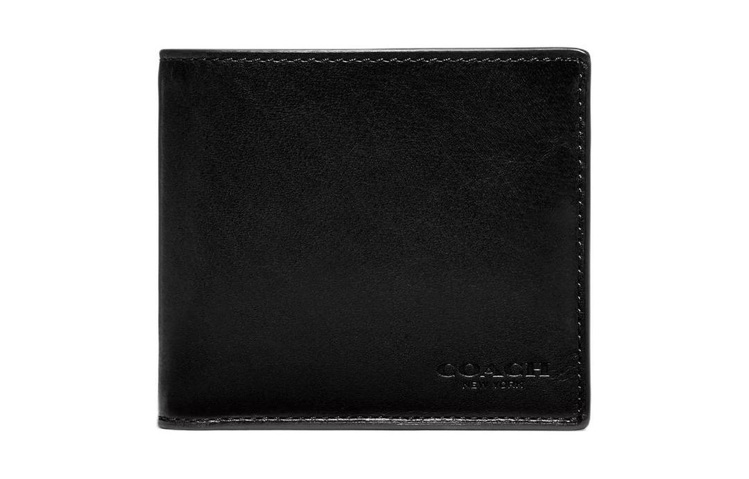 Coach Coach Coin Wallet Buffalo Leather Coin Purse Wallet Men's Black