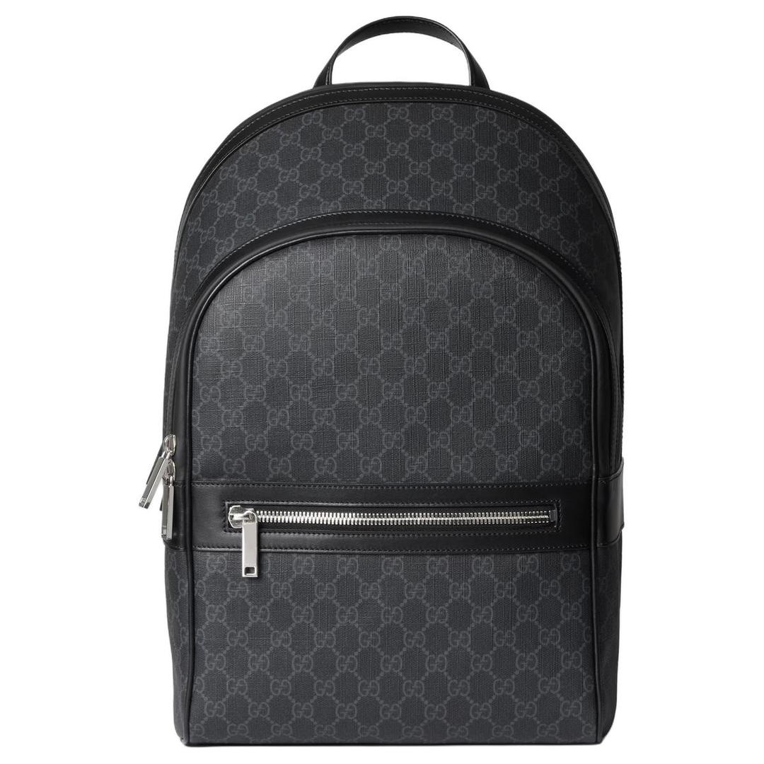 Gucci Gucci Supreme Canvas Backpack Men's Gray & Black