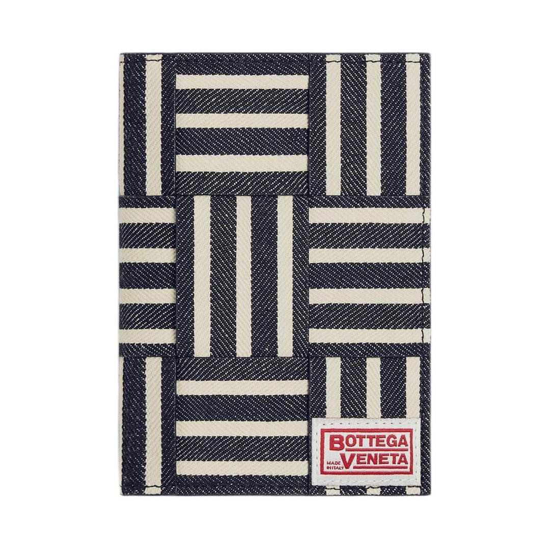Bottega Veneta Bottega Veneta Cotton Passport Holder Men's Marine Blue & White