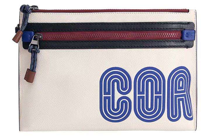 Coach Coach Academy Leather Handbags Clutches Medium Size Men's White