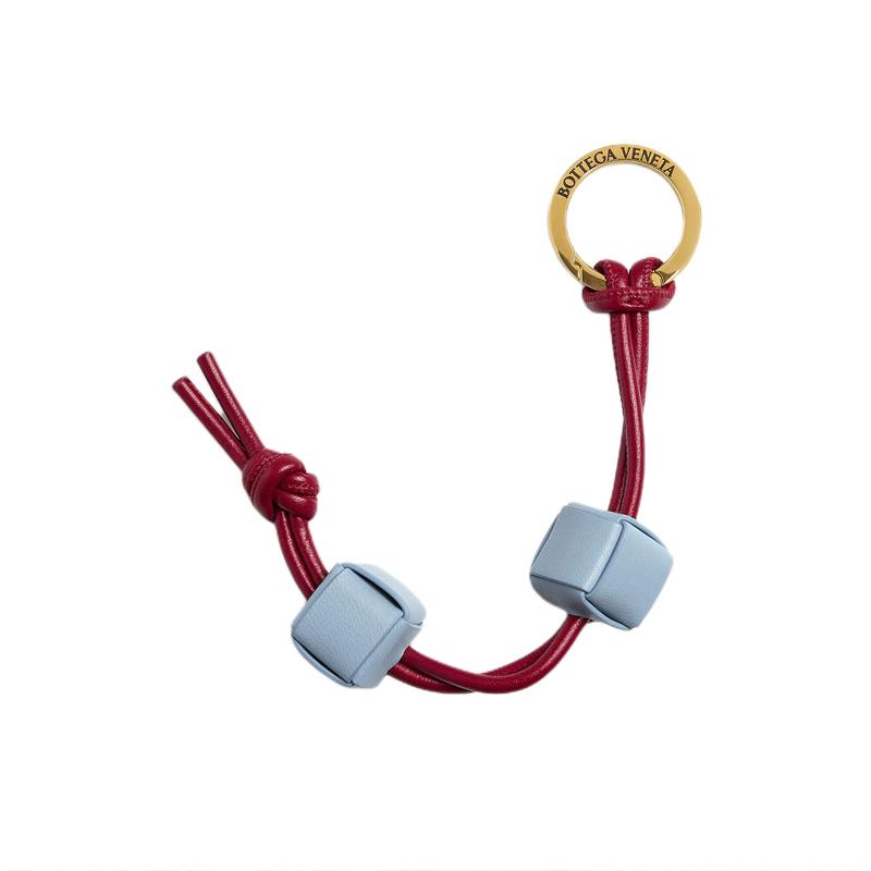 Bottega Veneta Bottega Veneta Cow Leather Key Ring Women's Burgundy & Blue