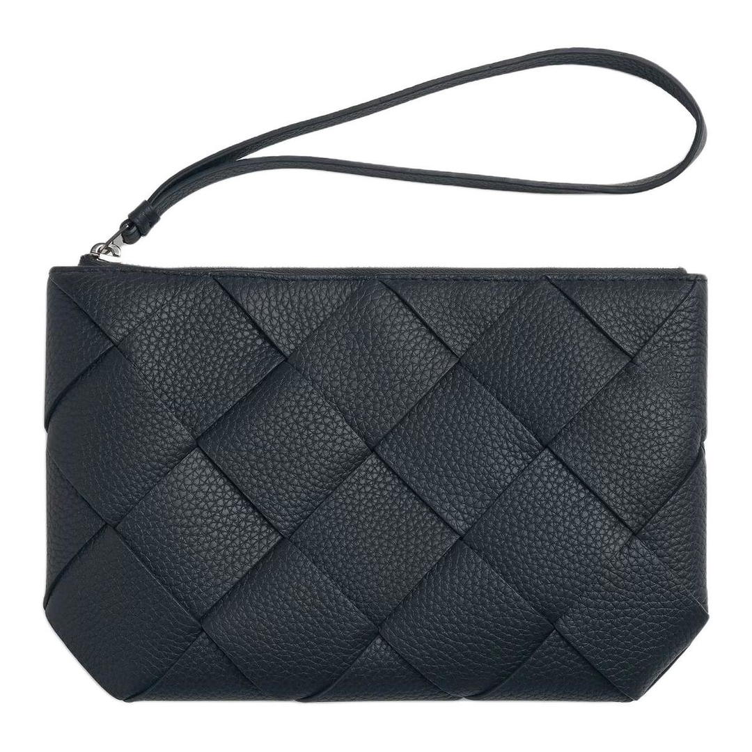 Bottega Veneta Bottega Veneta Calfskin Clutch Medium Size Men's Blue Black