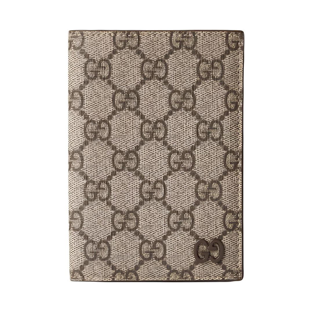 Gucci Gucci Canvas Passport Holder Men's Beige & Ebony