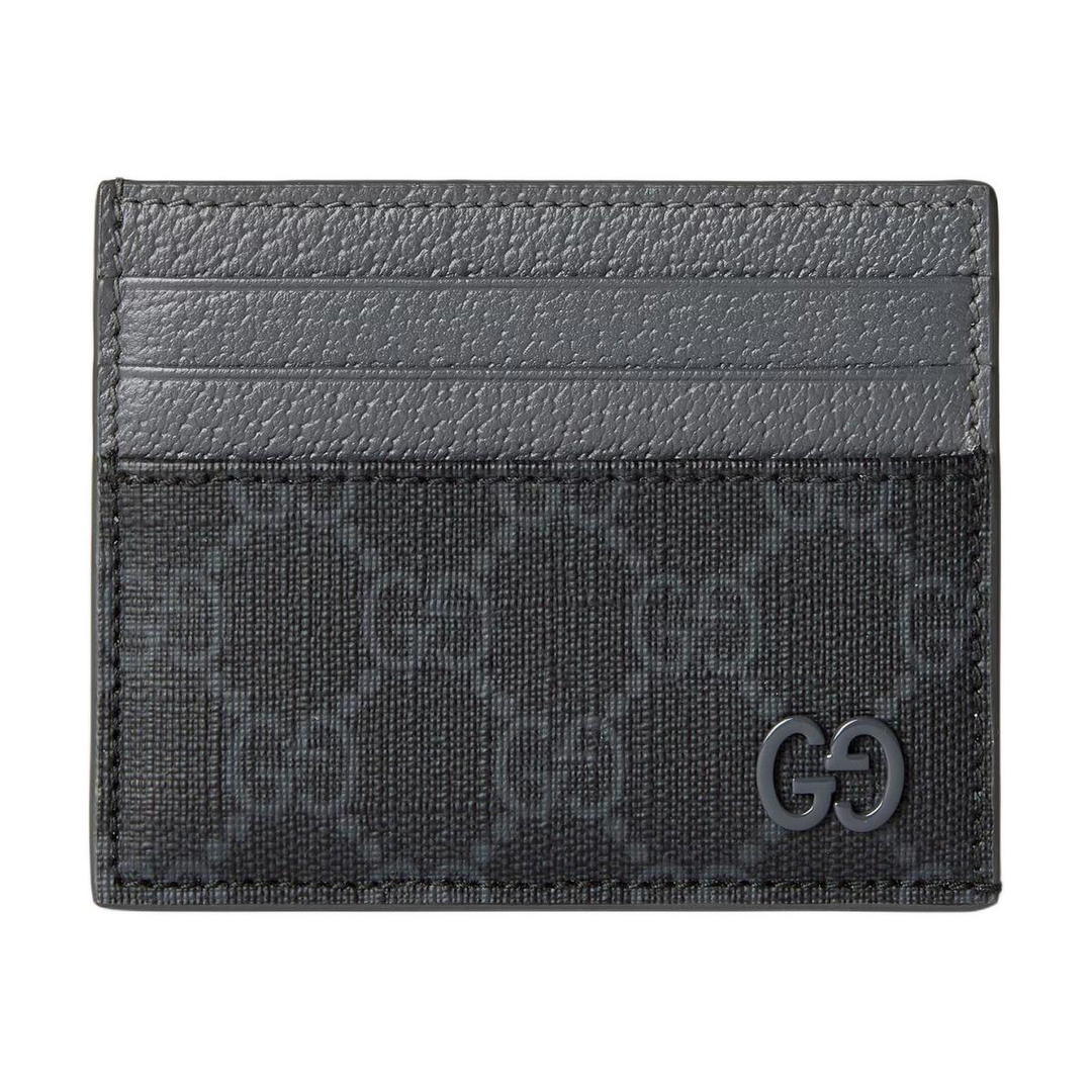 Gucci Gucci Supreme Canvas Card Clip Card Holder Unisex Black
