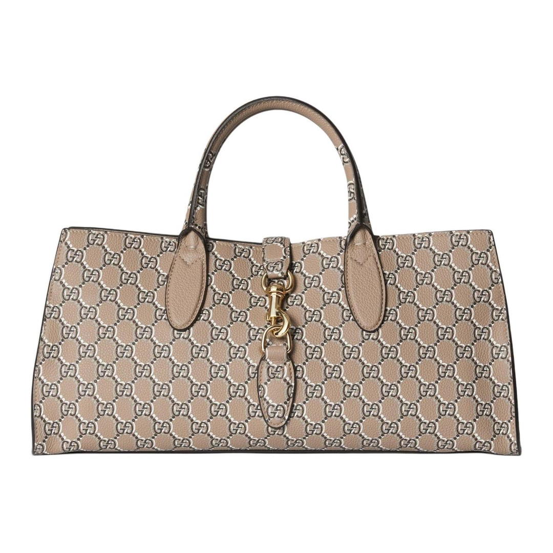 Gucci Gucci Jackie 1961 Printed Leather Shoulder Bag Crossbody Bag Handbag Medium Size Women's Taupe