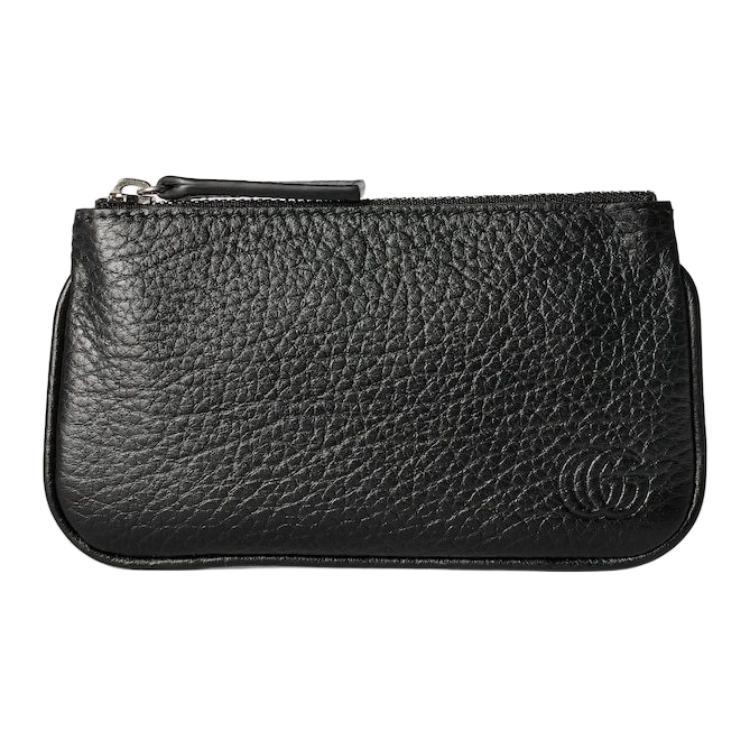 Gucci Gucci Grained Leather Key Pouch Men's Black
