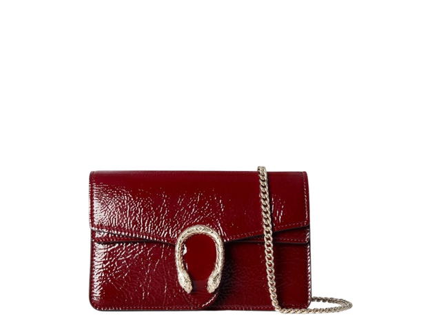 Gucci Gucci Dionysus Super Mini Bag Rosso Ancora Red Patent Leather - view 1
