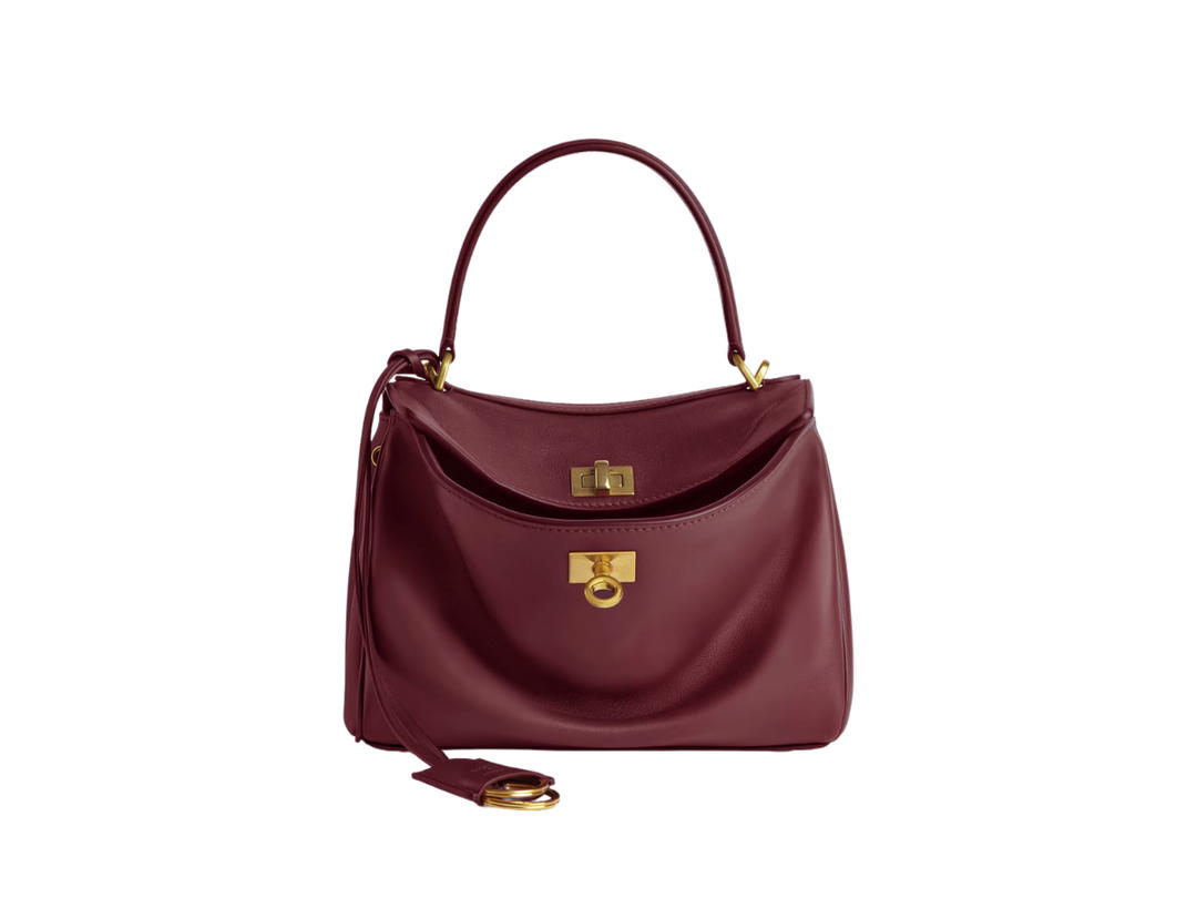 Balenciaga Balenciaga Rodeo Mini Handbag In Dark Burgundy Smooth Calfskin Aged-Gold Hardware