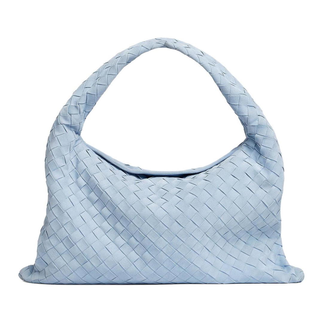 Bottega Veneta Bottega Veneta Hop Cow Leather Handbag, Shoulder Bag Women's Moonlight Blue
