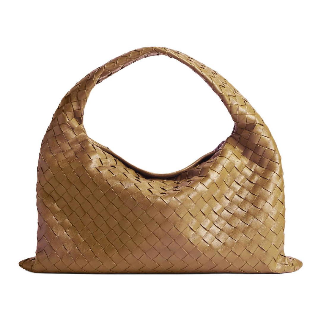 Bottega Veneta Bottega Veneta Cow Leather Handbag Shoulder Bag Small Size Women's Dark Almond Brown