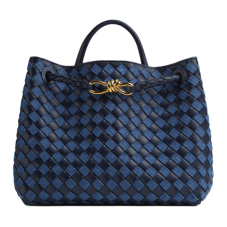 Bottega Veneta Bottega Veneta Calfskin Shoulder Bag, Crossbody Bag, Handbag Medium Size Women's Indigo