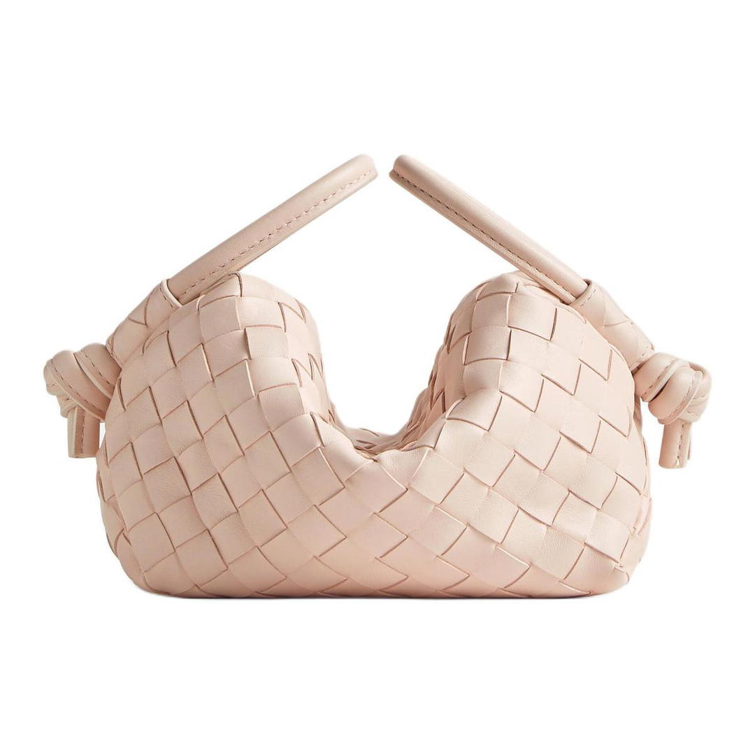 Bottega Veneta Bottega Veneta LOOPIntrecciato Cow Leather Shoulder Bag Crossbody Bag Handbag Small Size Women's Carved Pink