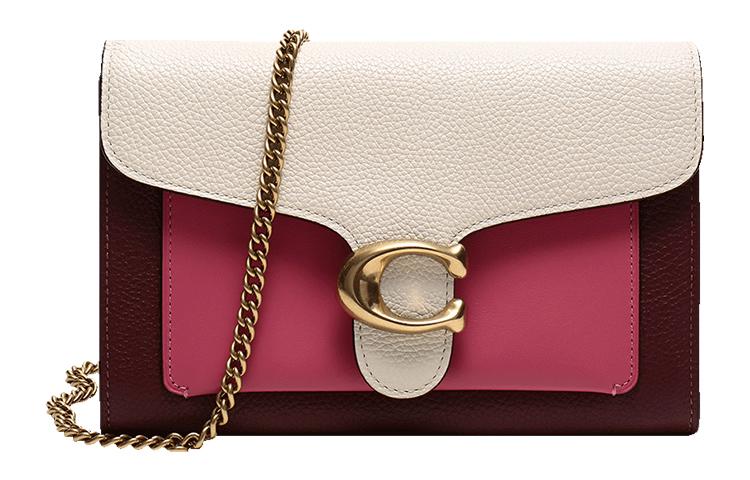 Coach Coach Leather Shoulder Bag Handheld Shoulder Bag Women's Rose Red Burgundy