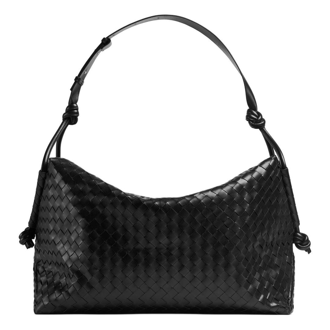Bottega Veneta Bottega Veneta LOOP Calfskin Crossbody Bag Shoulder Bag Large Size Women's Black