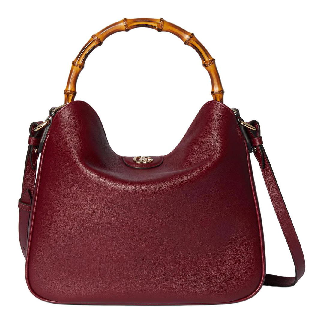 Gucci Gucci Diana Leather One Shoulder Handbags Medium Size Women's Red