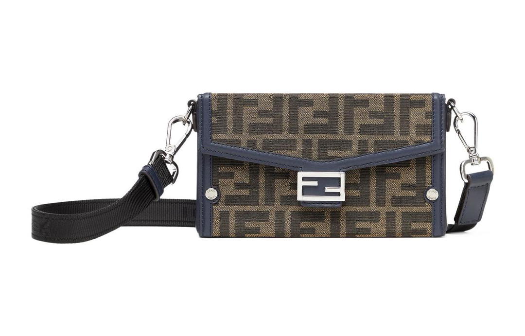 Fendi FENDI BaguetteTrunk Cloth Crossbody Bag Shoulder Bag Men's Brown