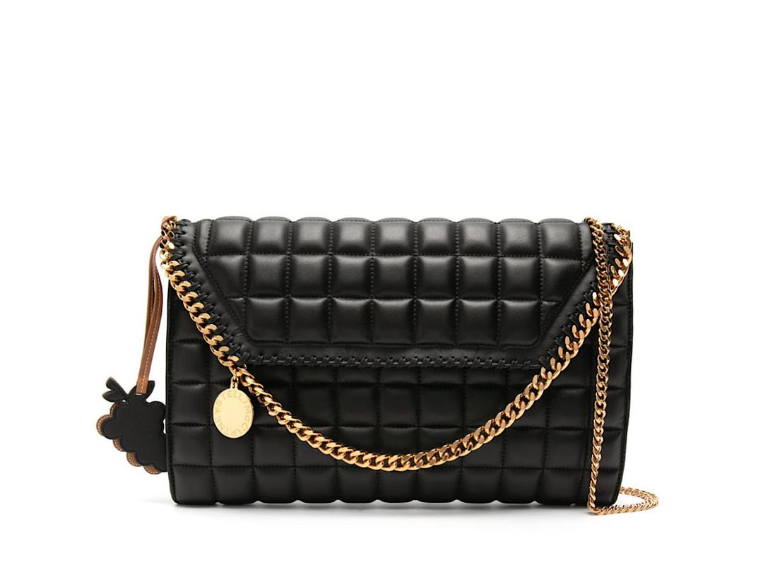 Stella Mccartney Stella Mccartney Quilted Fabric Shoulder Bagblack Outer Polyurethane 100