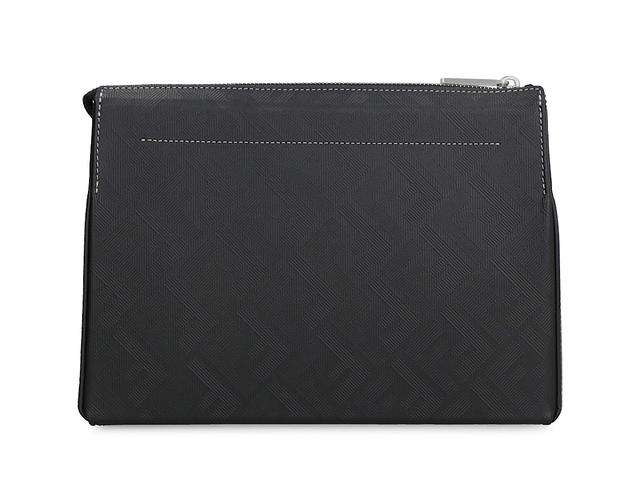 Fendi Fendi Ff Logo Detail Flat Leather Pouchblack Calf 100 - view 4