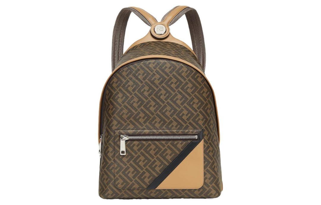 Fendi FENDI Calfskin Backpack Men's Brown