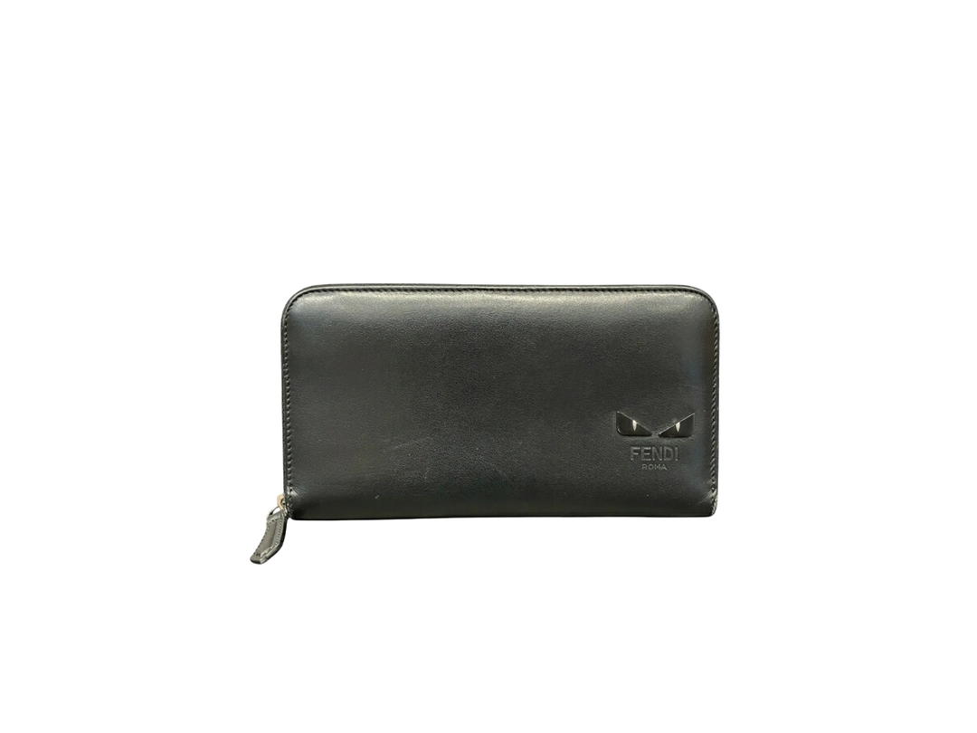 Fendi Fendi Round Zip Long Wallet Black