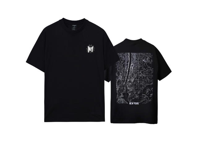 7th Street 7th Street NEW YORK MAP T-shirt - Black - view 3