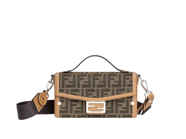 Fendi Fendi Jacquard FF Motif Baguette Soft Trunk Bag Brown - view 1