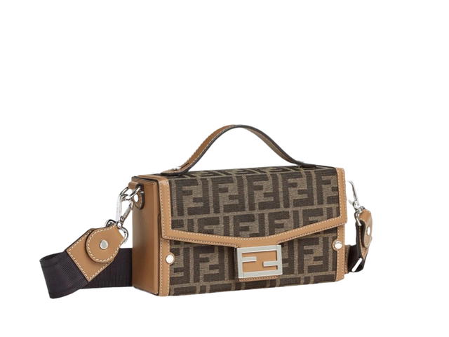 Fendi Fendi Jacquard FF Motif Baguette Soft Trunk Bag Brown - view 2