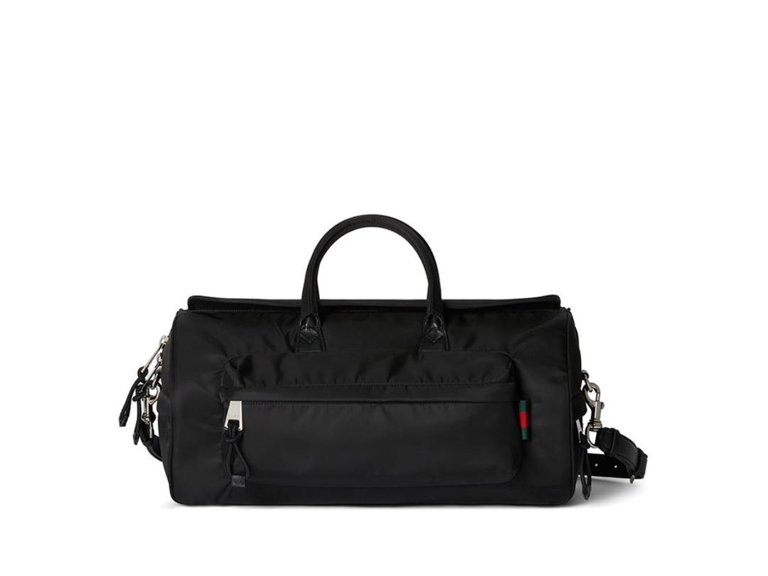Gucci Gucci Nylon One Shoulder Crossbody Portable Travel Bag Medium Size Men's Black