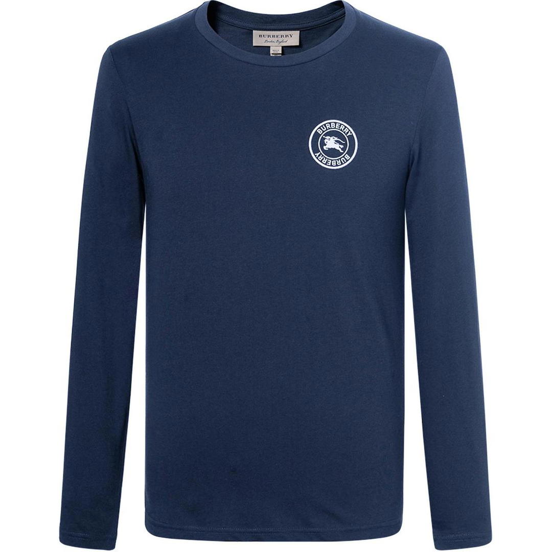 Burberry Burberry Embroidered Logo Cotton Long Sleeve T shirt